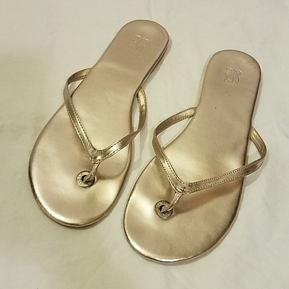 gold flip flop heels